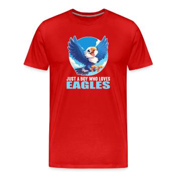 Adler - Männer Premium Bio T-Shirt - Rot - Vorne - Damien (186cm)