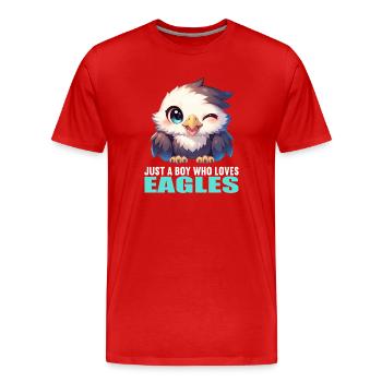 Adler - Männer Premium Bio T-Shirt - Rot - Vorne - Damien (186cm)