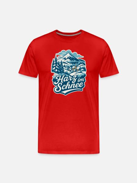 Harz in winter - Men's Premium Organic T-Shirt - red