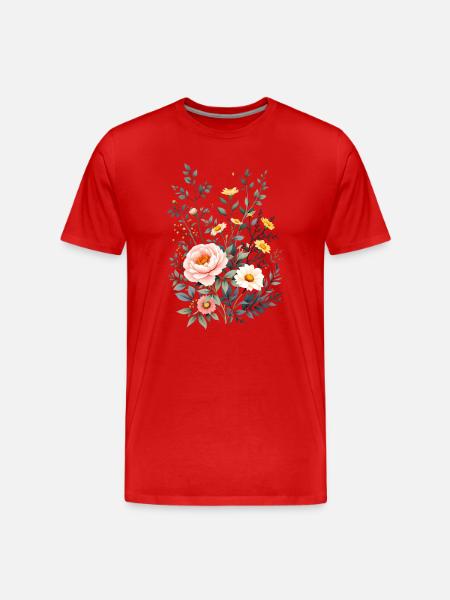 Boho Flowers – Blooming Harmony - Men's Premium Organic T-Shirt - red