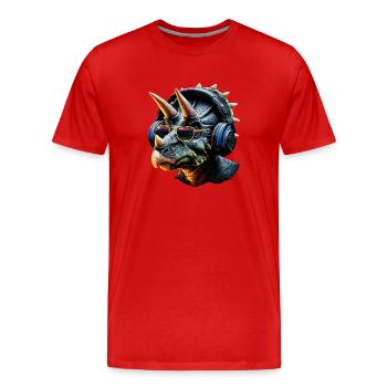 Triceratops Dinosaure Dinos Triceratops Dino - T-shirt bio Premium Homme - rouge - Devant - Damien (186cm)