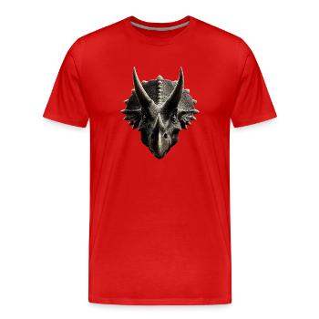 Triceratops Dinosaure Dinos Triceratops Dino - T-shirt bio Premium Homme - rouge - Devant - Damien (186cm)