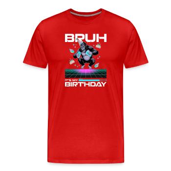 Birthday Gamer VR - Männer Premium Bio T-Shirt - Rot - Vorne - Damien (186cm)