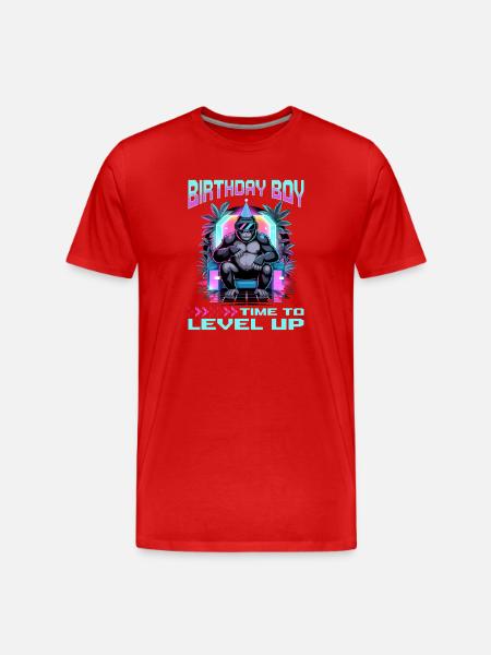 Birthday Gamer VR - Männer Premium Bio T-Shirt - Rot