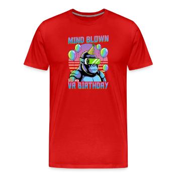 Birthday Gamer VR - Männer Premium Bio T-Shirt - Rot - Vorne - Damien (186cm)