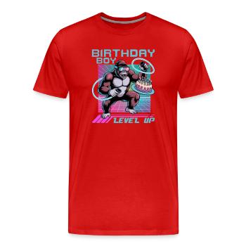 Birthday Gamer VR - Männer Premium Bio T-Shirt - Rot - Vorne - Damien (186cm)