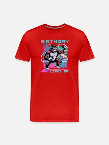 Birthday Gamer VR - Men's Premium Organic T-Shirt - red