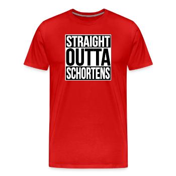 STRAIGHT OUTTA SCHORTENS - Männer Premium Bio T-Shirt - Rot - Vorne - Damien (186cm)