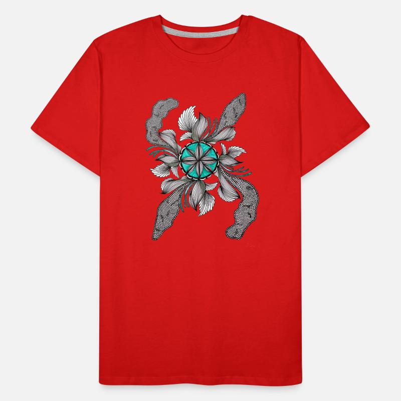 Fleur Étoile Déco Sarcelle T-shirt bio Premium Homme