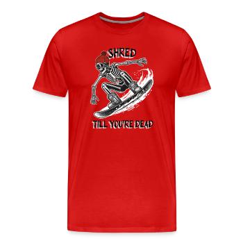 Snowboardeur Skeleton - T-shirt bio Premium Homme - rouge - Devant - Damien (186cm)