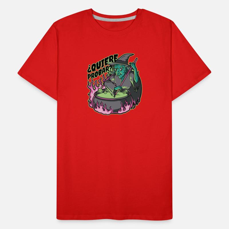 Neon witch in cauldron Men's Premium Organic T-Shirt