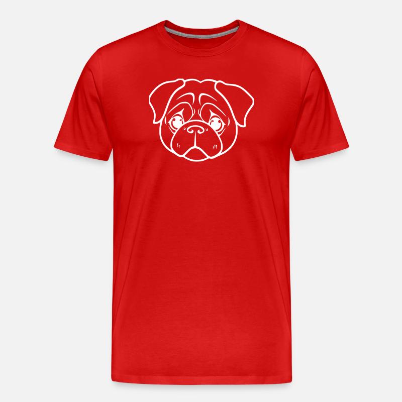Mops Hunde T-shirt Geschenkidee - Männer Premium Bio T-Shirt - Rot