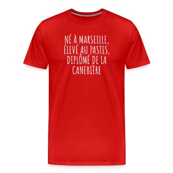 Zitat Marseille Pastis - Phokäean Pride T-Shirt - Männer Premium Bio T-Shirt - Rot - Vorne - Damien (186cm)