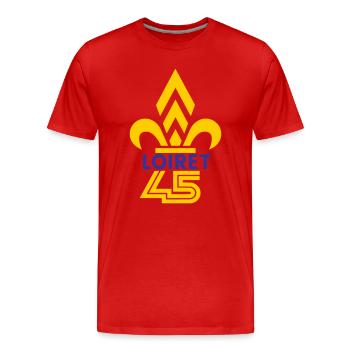 Fleur de Lys Loiret 45 - T-shirt bio Premium Homme - rouge - Devant - Damien (186cm)