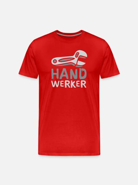 Artisan Comic Design with Wrench - Men's Premium Organic T-Shirt - red