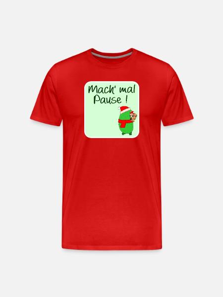 CHRISTMAS BREAK PICKLE SANTA CLAUS - Men's Premium Organic T-Shirt - red