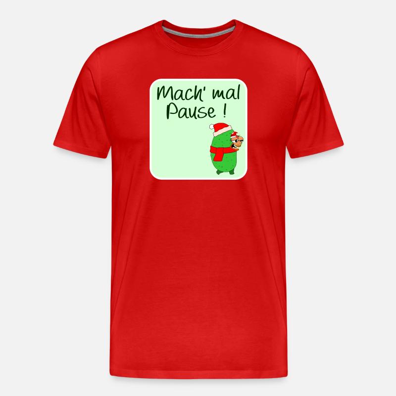 WEIHNACHTSPAUSE GEWÜRZGURKE WEIHNACHTSMANN - Männer Premium Bio T-Shirt - Rot
