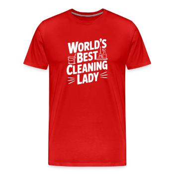 World’s Best Cleaning Lady - Men's Premium Organic T-Shirt - red - Front - Damien (186cm)