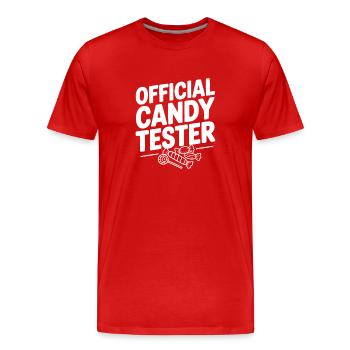 Testeur de bonbons officiel - T-shirt bio Premium Homme - rouge - Devant - Damien (186cm)