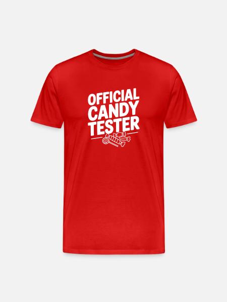 Official Candy Tester - Men's Premium Organic T-Shirt - red