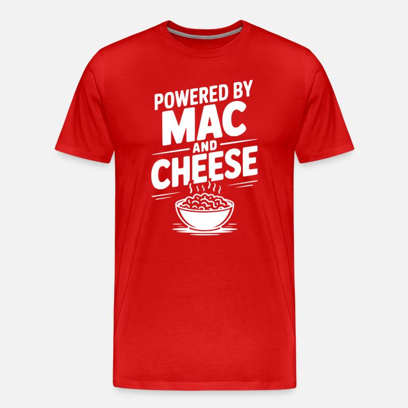 Angetrieben von Mac and Cheese - Männer Premium Bio T-Shirt - Rot