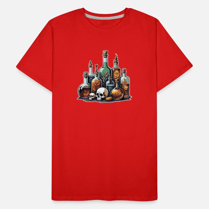 Alchemy Vial Skull Design Men's Premium Organic T-Shirt