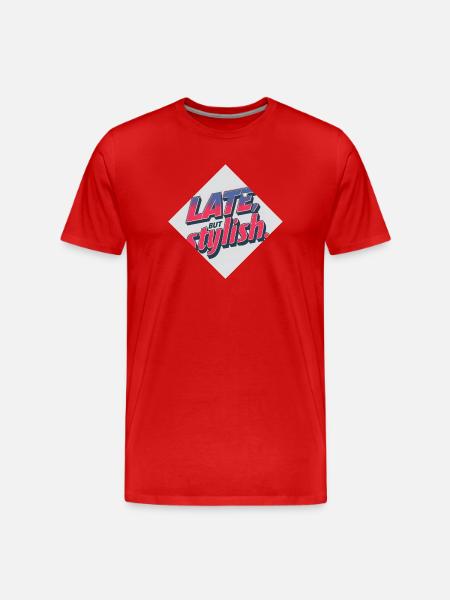 Late but chic – retro style - Men's Premium Organic T-Shirt - red