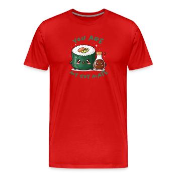 Tu es mon âme sœur - T-shirt bio Premium Homme - rouge - Devant - Damien (186cm)