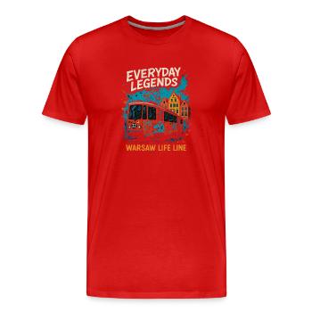 Everyday Legends Warsaw Tram Design - Men's Premium Organic T-Shirt - red - Front - Damien (186cm)