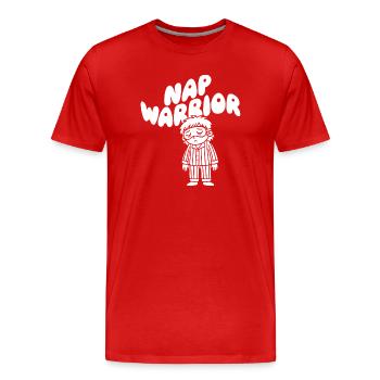 Nap Warrior Schlafheld Illustration - Männer Premium Bio T-Shirt - Rot - Vorne - Damien (186cm)