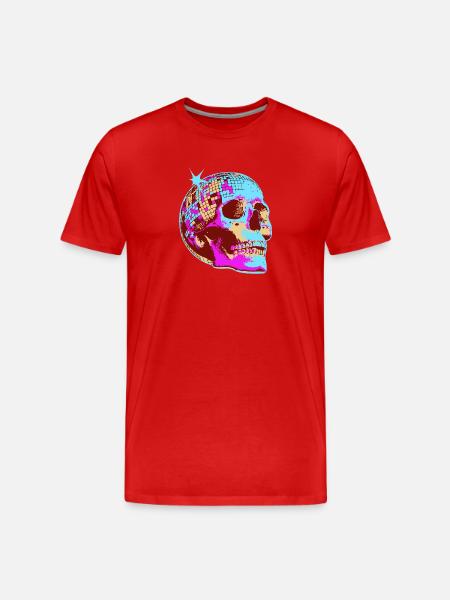 Disco Skull Mosaic - Men's Premium Organic T-Shirt - red
