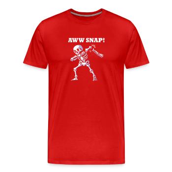 Fracture osseuse Fracture osseuse du squelette d’Halloween - T-shirt bio Premium Homme - rouge - Devant - Damien (186cm)