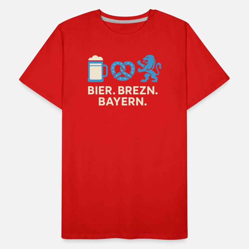 Bier Brezn Bayern Löwe Design Männer Premium Bio T-Shirt