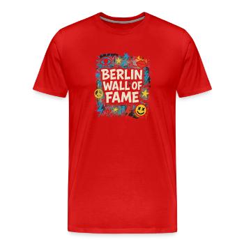 Berlin Wall of Fame Graffiti Street Design - Männer Premium Bio T-Shirt - Rot - Vorne - Damien (186cm)