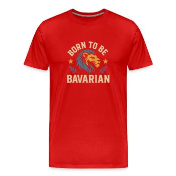 Né pour être bavarois Löwe Bayern - T-shirt bio Premium Homme - rouge - Devant - Damien (186cm)