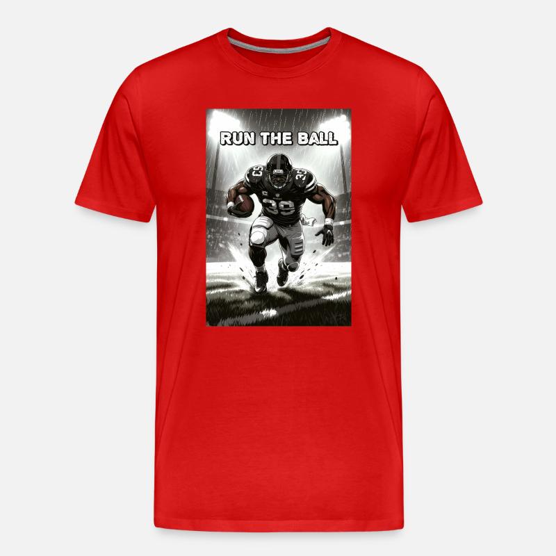 Lauf mit Ball - Männer Premium Bio T-Shirt - Rot