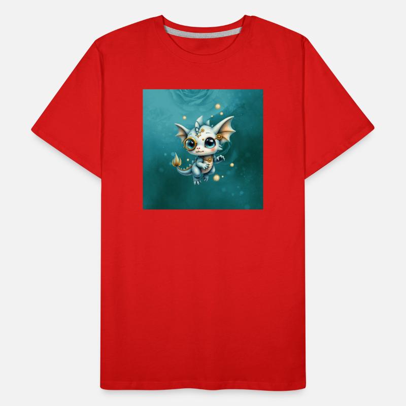 Steampunk Dragon Bleu Monocle T-shirt bio Premium Homme