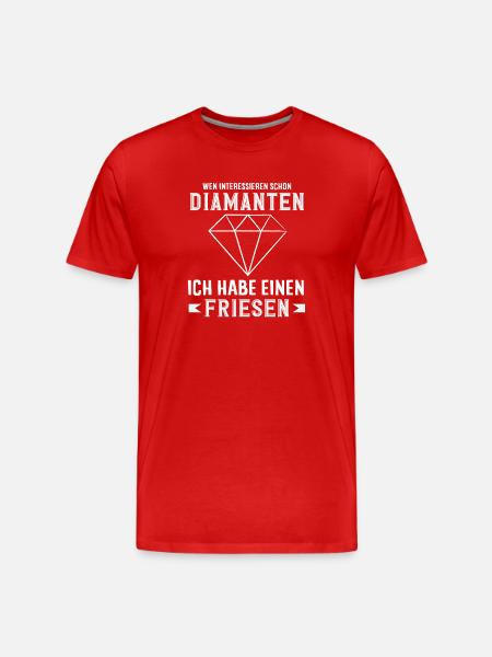 Friese Pferdemädchen Reiten Ponyfans Reiter - Männer Premium Bio T-Shirt - Rot