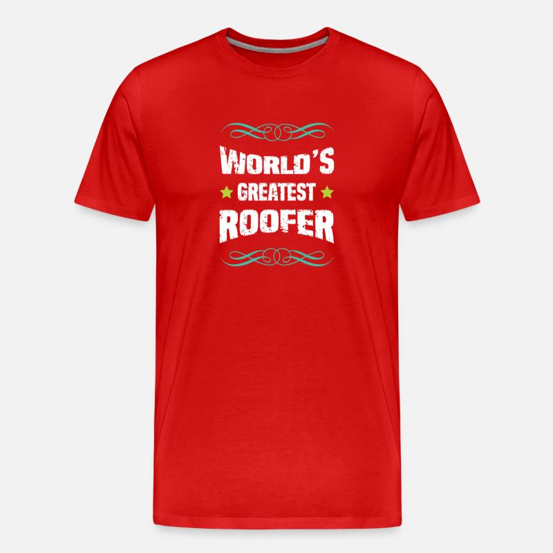 Weltbester Dachdecker - Männer Premium Bio T-Shirt - Rot