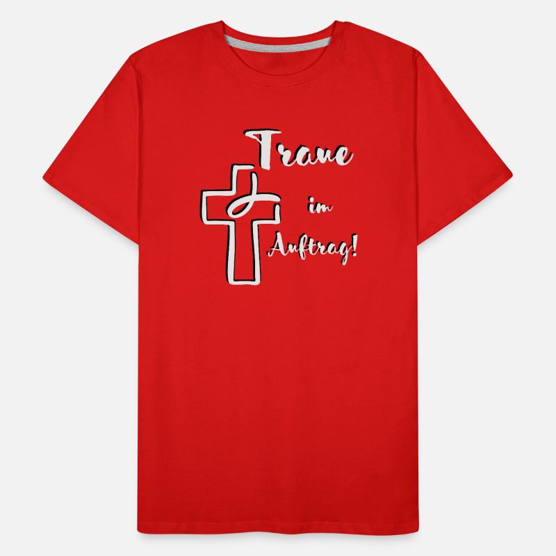 Commande de mariage Croix de poisson lumineux T-shirt bio Premium Homme