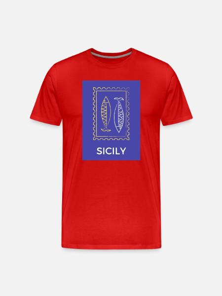 Sicilian fish silhouette Sicily - Men's Premium Organic T-Shirt - red