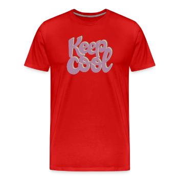 RESTEZ AU FRAIS - T-shirt bio Premium Homme - rouge - Devant - Damien (186cm)