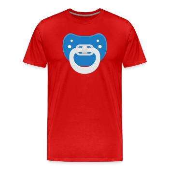 Blauer Schnuller - Männer Premium Bio T-Shirt - Rot - Vorne - Damien (186cm)