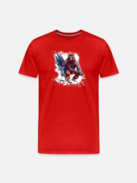 Hahn Ski Skiing - T-shirt bio Premium Homme - rouge
