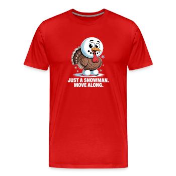 No turkey for dinner - Men's Premium Organic T-Shirt - red - Front - Damien (186cm)