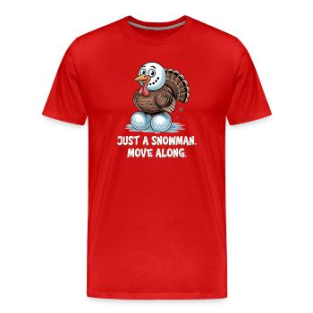 No turkey for dinner - Men's Premium Organic T-Shirt - red - Front - Damien (186cm)