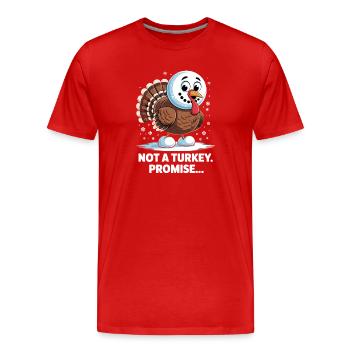 No turkey for dinner - Men's Premium Organic T-Shirt - red - Front - Damien (186cm)