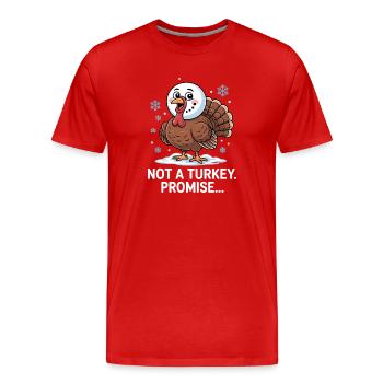 No turkey for dinner - Men's Premium Organic T-Shirt - red - Front - Damien (186cm)