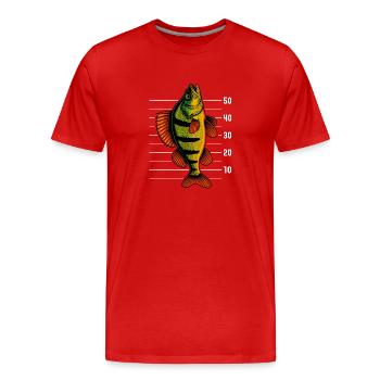 Perch Perch Perch Perch Bait - Men's Premium Organic T-Shirt - red - Front - Damien (186cm)
