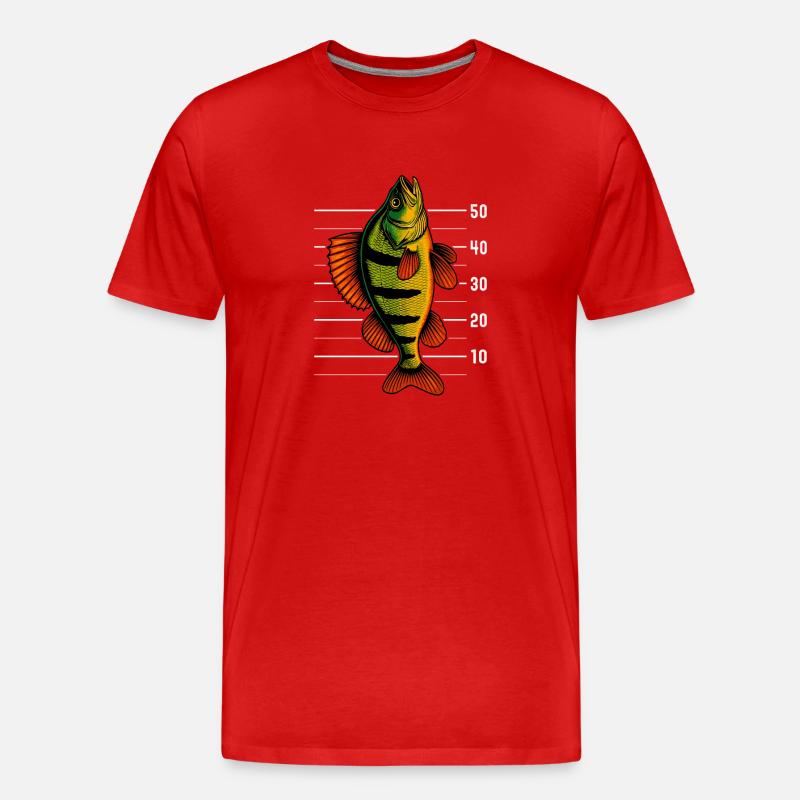 Barsch Flussbarsch Barsche Barsch Köder - Männer Premium Bio T-Shirt - Rot